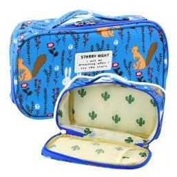 Lean Toys Federmäppchen, Schul-Organizer, Kosmetiktasche, zusätzliche Tasche, Blau, 22,5 cm (66648590)