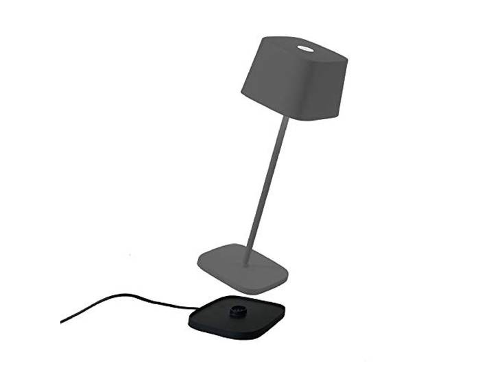 Zafferano - Ofelia Pro Kabellose LED-Tischleuchte aus Aluminium, dimmbar, IP65-Schutz, Indoor/Outdoor Benutzung, EU-Stecker - Höhe: 29cm (Dunkelgrau), LD0870N3 [Energieklasse A+++]