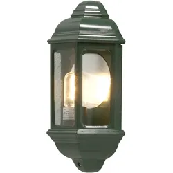 Konstsmide Wandleuchte Cagliari, Halbschale, grün, klares Glas (7011-600)