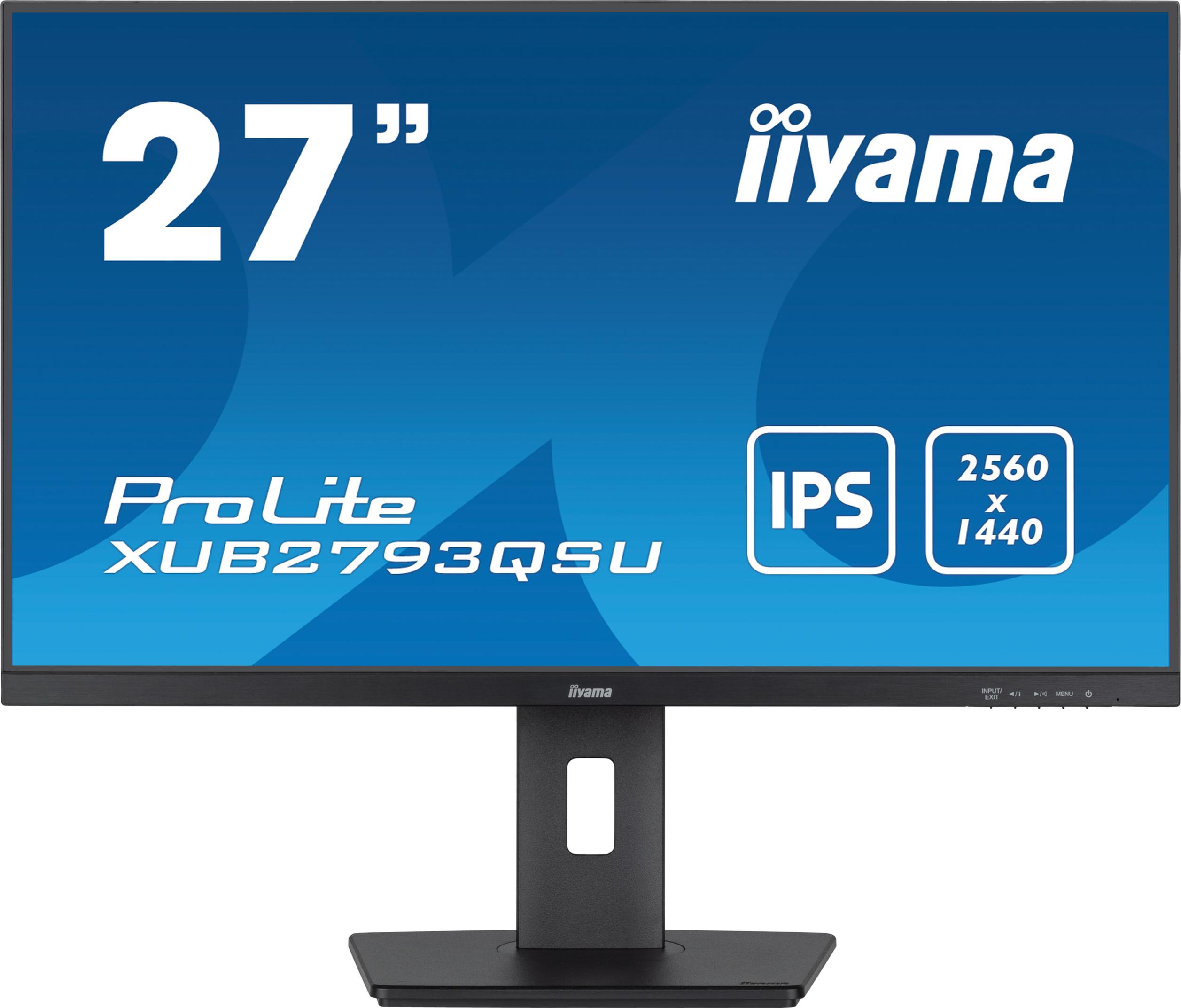 iiyama XUB2793QSU-B7, 68,6 cm (27"), 2560 x 1440 Pixel, Quad HD, LED, 1 ms, Schwarz