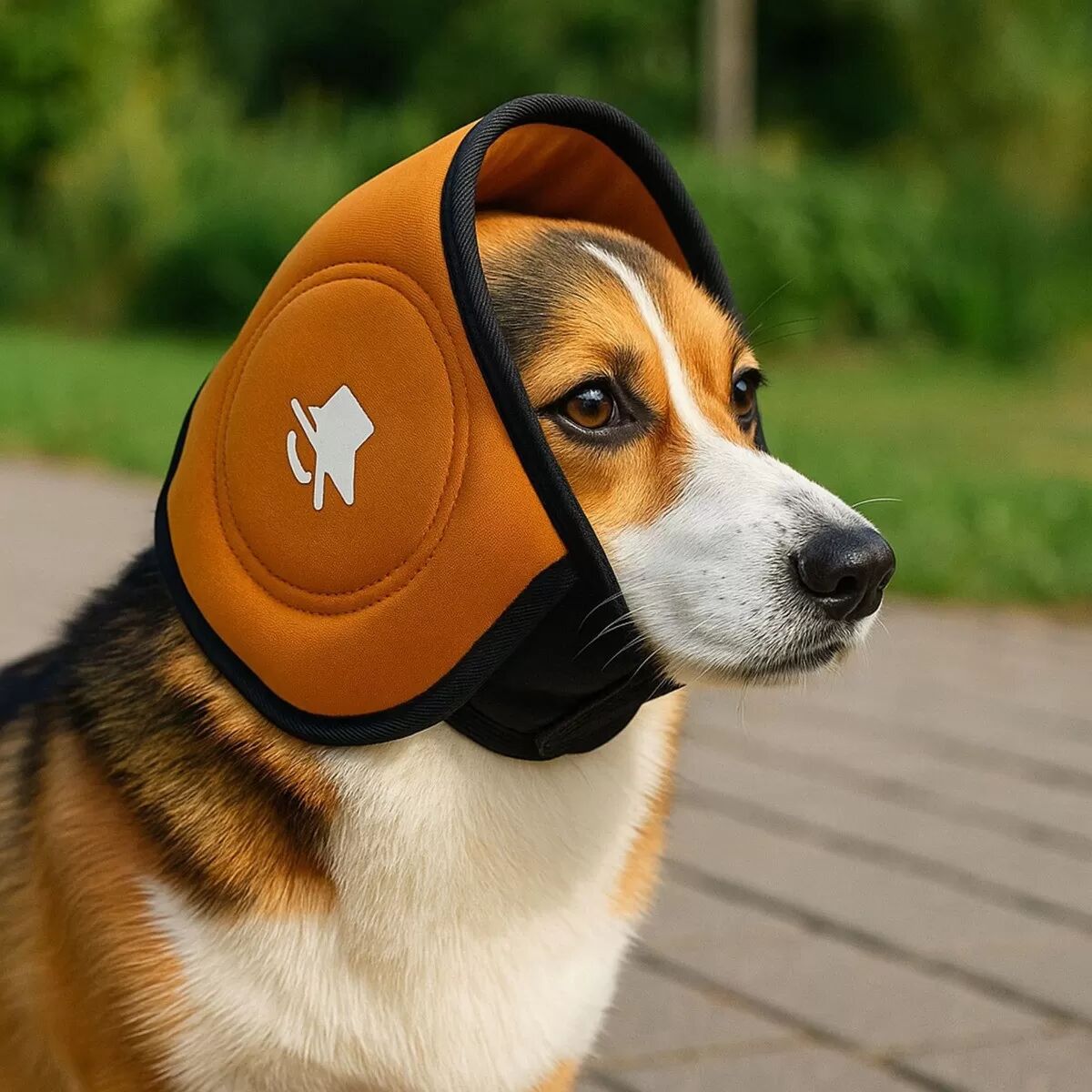 INF Lärmreduzierende Hundeohrenschützer: Angstlinderung & Beruhigung für Hunde M Orange