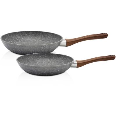 Pfannen-Set KRÜGER "Nevada", grau, Pfannen, Soft-Touch-Griff, flach, Ø 24/28 cm, Induktion