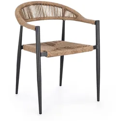 Gartenstuhl Jandia aus Aluminium und Twist Rattan, modern skandinavisch, anthrazit natur, stapelbar