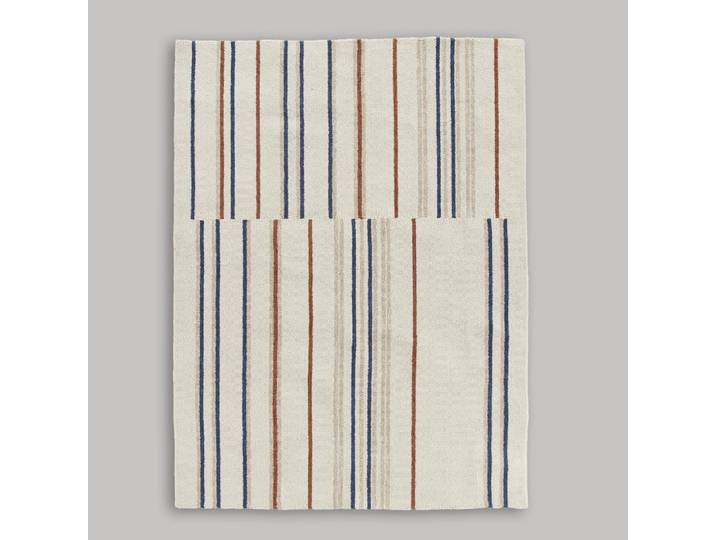 Outdoor-Teppich mit ecru-, blauen und terrakottafarbenen Mustern, 140x200