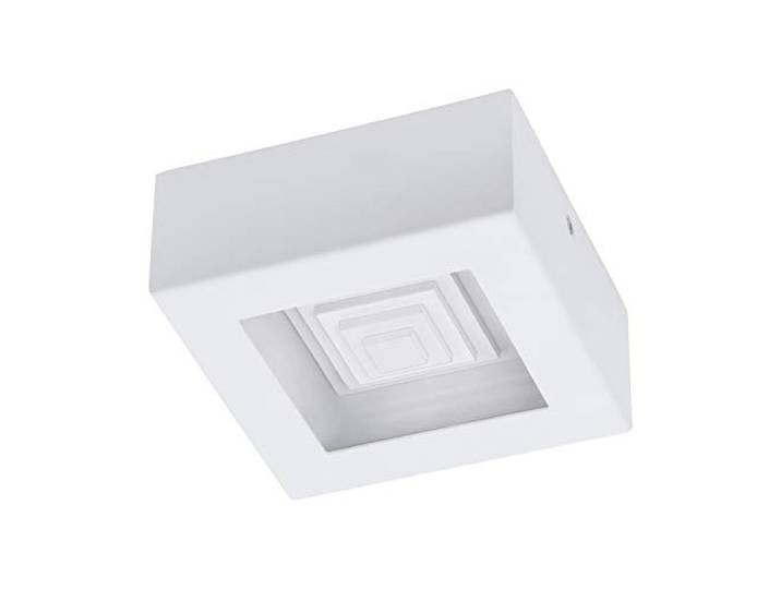 Eglo LED Plafonnier Ferreros\, lampe de plafond 1 flamme\, éclairage salon lampe cuisine en acier et plastique\, lampe couloir plafond blanche
