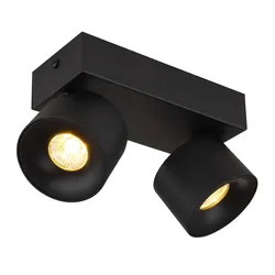 Deckenleuchte Deckenlampe Wohnzimmerlampe 2 flammig verstellbar schwarz LED