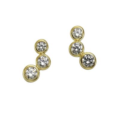 Paar Ohrstecker VIVANCE "333 Gold 6x Zirkonia weiß", gelb (gelb, weiß), Ohrringe, Damen, one-size, Gold