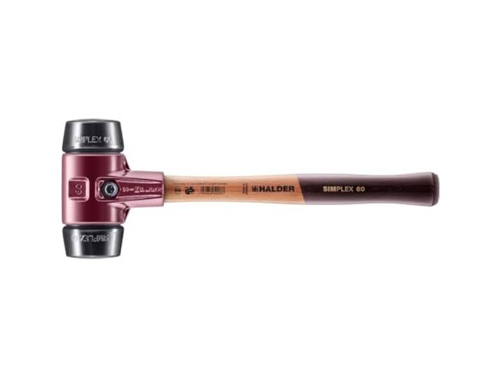 Maillet SIMPLEX\, Caoutchouc chargé; avec boîtier en fonte malléable et manche en bois D=60 mm 3002.060