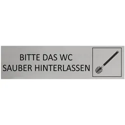 CombiCraft Aluminium Türschild Bitte das WC sauber hinterlassen 165x45mm mit 3M-Tape