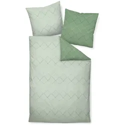 Janine Design Mako-Satin-Bettwäsche J.D. 155 x 220 cm Satin Waldgrün