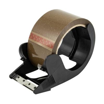 Stylex Paket-Klebebandabroller, Abroller inkl. 1 Rolle, braunes Klebeband, 50 mm x 66 m
