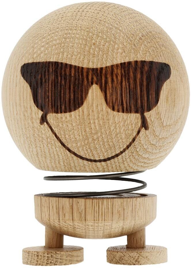 Dekofigur HOPTIMIST "Smiley Cool, M 7,5 x 10,5 cm", braun, B:7,5cm H:10,5cm, FSC-zertifiziertes Massivholz, Metall, Dekofiguren, Dekofigur braun B/H/T: 7,5cm x 10,5cm