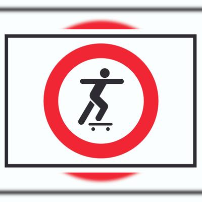 HB-Druck Skateboard fahren verboten Symbol Schild A2 (420x594mm)