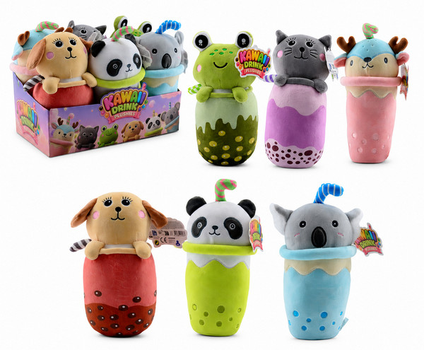 Kawai Plush&Play set van 6 pluche knuffels in een beker
