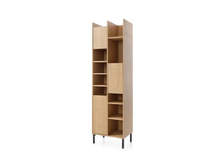 Möbel-Direkt Standregal Sinus, Eiche und Schwarz, 55x195x40 cm, Modern 47 kg, Aufbau erforderlich