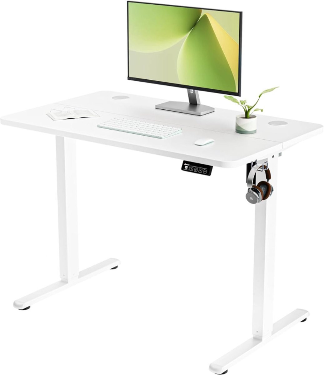 ERGOMAKER Elektrisch zit-sta bureau, Wit, B: 100 cm, D: 60 cm