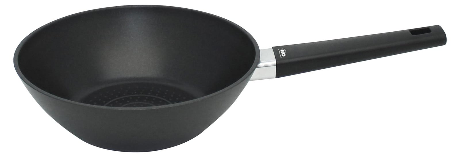 Dripio Wok van aluminium met antiaanbaklaag en honingraatstructuur, zwart, 24 cm
