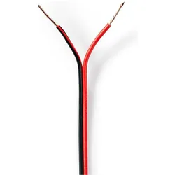 Nedis Lautsprecherkabel - 2x 0.50 mm2 - CCA - 100 m - rund - Eingewickelt - PVC - Schwarz/Rot (100 m, 0.50 mm2), Lautsprecherkabel, Mehrfarbig
