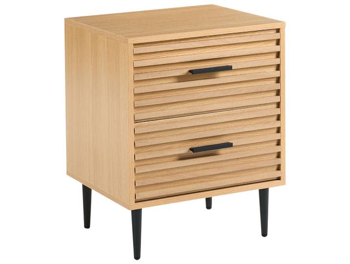 NACHTTISCH mit 2 Schubladen Hellbraun Keith