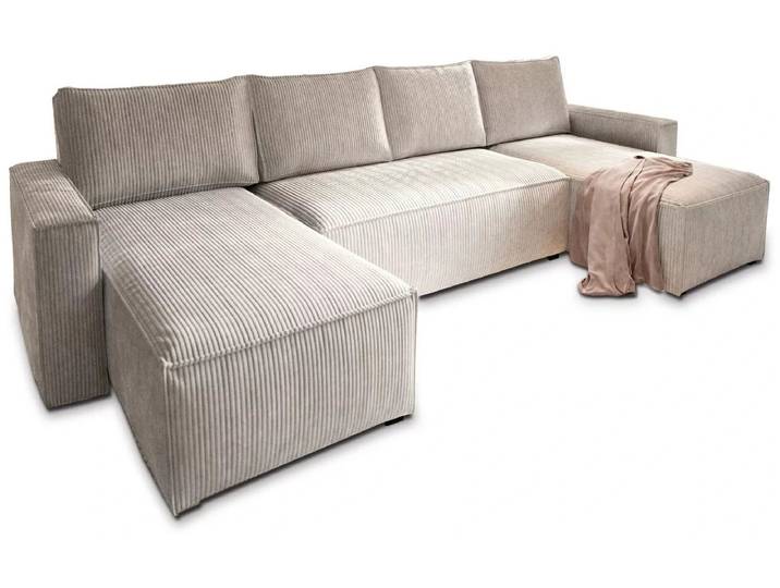 ANGEBOT Hellbeige U-förmige Couch SMART COSARO 295x140 cm II. Qualität
