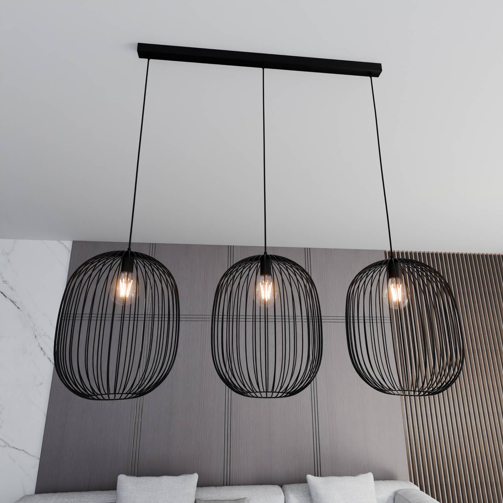 Hängelampe Maia EMIBIG LIGHTING, dimmbar, schwarz, für Wohn- / Esszimmer, Metall, Pendelleuchte