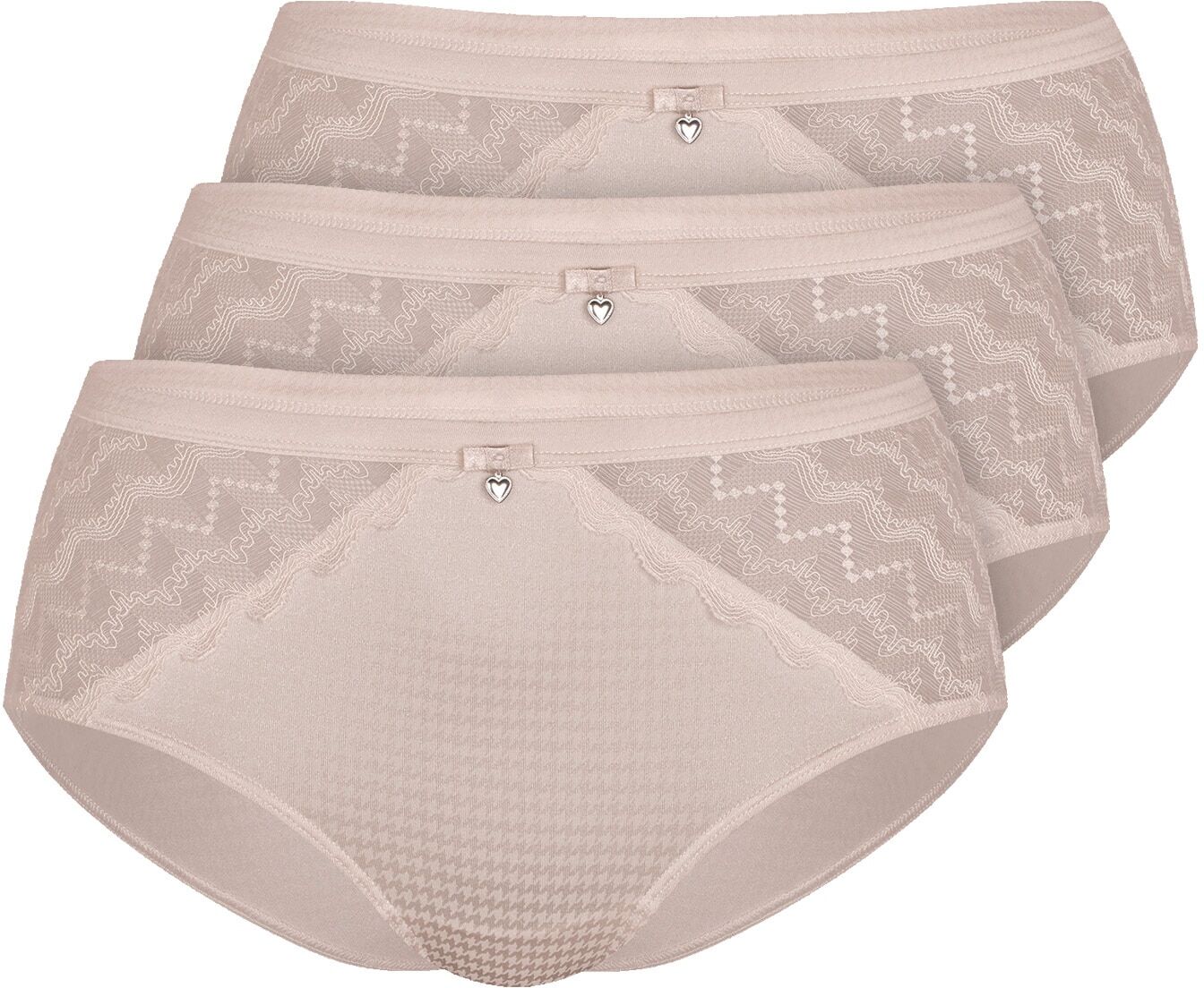 Panty SASSA "3er Pack Panty Beautiful Classic", Damen, Gr. 44, 3 Stk., Spitze, beige (nude), Spitze, , figurbetont, Unterhosen Panty