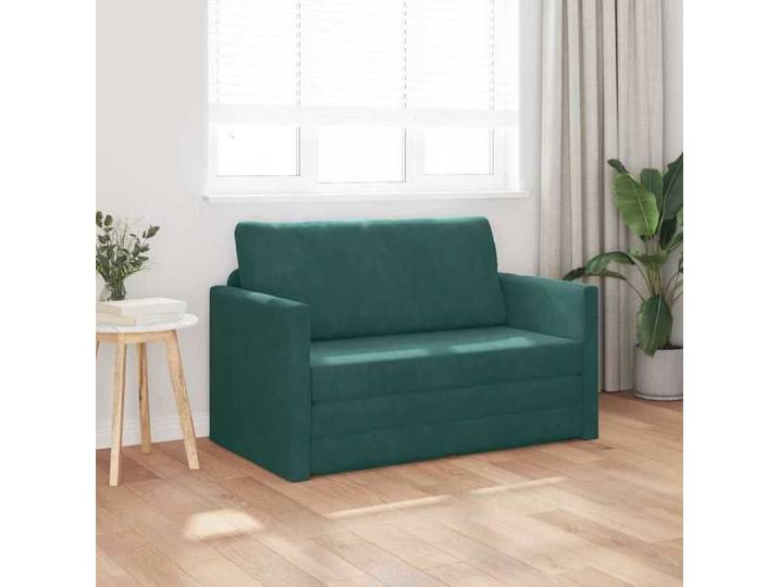 BEL-ACHAT* Canapé Modèle droit - position réversible - Sofa-lit Vert foncé 124x204x61 cm Velours Prom95091442