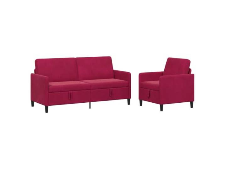 Coespram 2-teiliges Sofaset mit Stauraum Weinrot 4-Sitzer Polstersofa Set Kompakte Couchgarnitur fuer das Wohnzimmer mit verstecktem Stauraum unter dem Sitz und abnehmbarem Polyesterbezug.