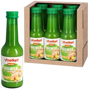 Voelkel Saft Ingwer, ohne Zuckerzusatz demeter, BIO, 100% Direktsaft, Flasche, je 0,2 Liter, 6 Stück