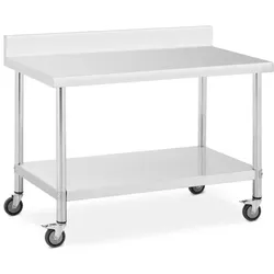 Edelstahltisch 60x70cm - Rollen und Ablage - Equipementpro