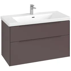 Villeroy & Boch Waschbeckenunterschrank Subway 3.0 C570L2, Eckig Dark Berry, 973x576x462mm, mit Beleuchtung und SoftClosing