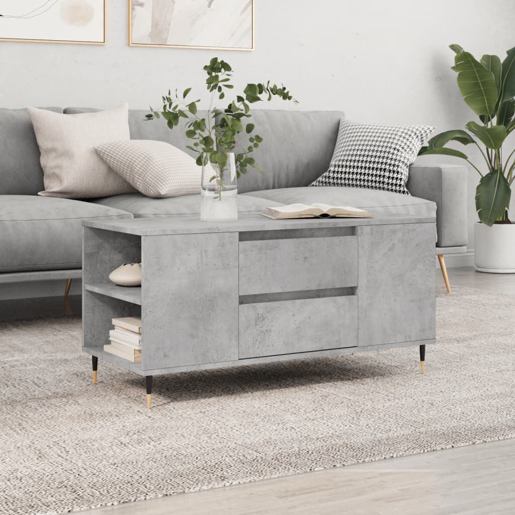 17 Stories Mikera Coffee Table with Storage Concrete Grey