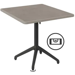 BIG Möbel GmbH Gastro Terrassentisch Luna Wackelfrei | 80x80 cm | Resalit Beton Hell | klappbar | selbstregulierend