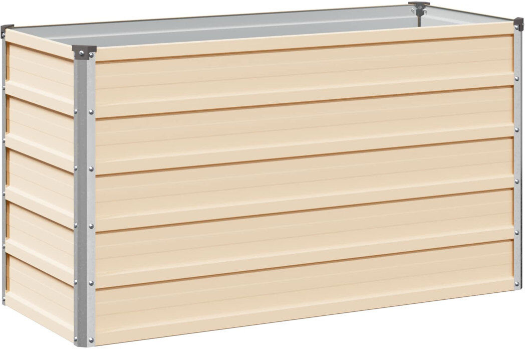 Rio Raised Garden Bed Ivory 55cm H x 100cm W x 40cm D
