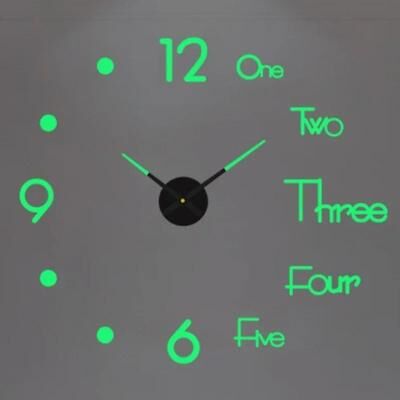 Uplift Picks 3D Wall Clock DIY Large Luminous Silent Modern Wall Decor 30 3d 51 Inch(130cm)