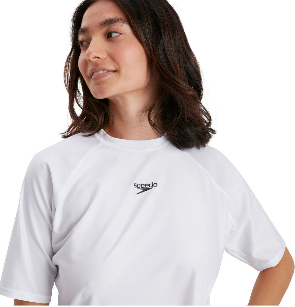 Speedo short sleeve swim tee lycra surf manga corta hombre Blanco (XL)