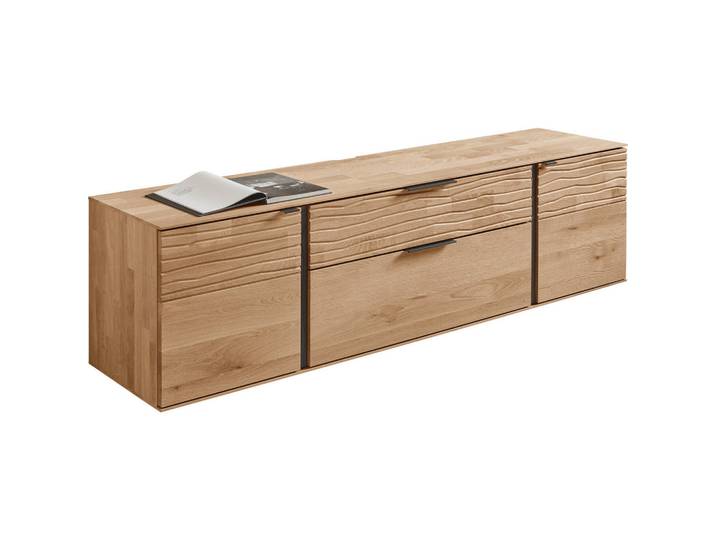 Valnatura Lowboard, Holz, Kerneiche,Kerneiche, massiv,massiv, 2 Fächer, 1 Schublade(n) Schubladen, 192x52x44 cm, stehend, hängend, Wohnzimmer, TV Möbel, Lowboards, Lowboards stehend