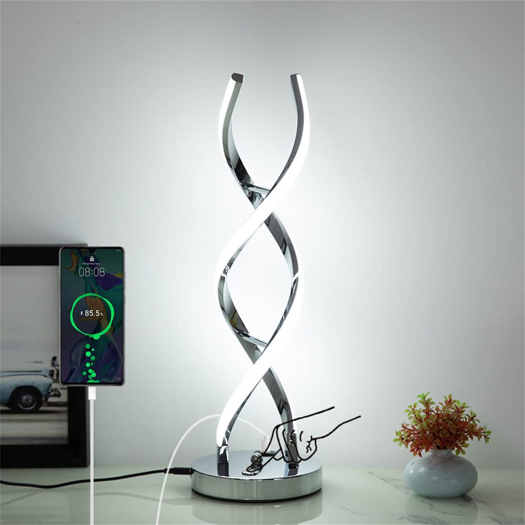 Metro Deandrey Metal Novelty Lamp Silver 48cm H X 15cm W X 15cm D