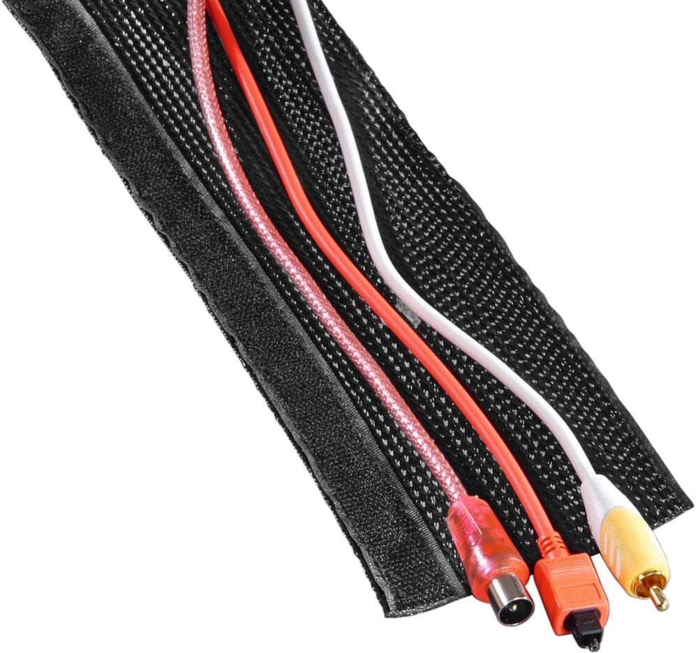 Hama Geflechtschlauch "Flexibler Kabelschlauch mit Klettverschluss, 20 - 40 mm, 1,8 m", schwarz, L:180cm, Kabelführungen, Geflechtschlauch