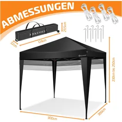 Kesser, Pavillon, Pavillon 3x3m wasserdicht inkl. Tasche Pop-Up Klicksystem (300 cm, 300 cm)