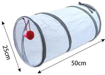 Inspired Living WhiskerHide Foldable Cat Tunnel For Indoor Cats Interactive Kitten Toy Play Tube 2 Shape Tunnel