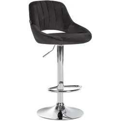 CLP Barhocker Milet Samt chrom   Farbe: schwarz, Gestell Farbe: chrom