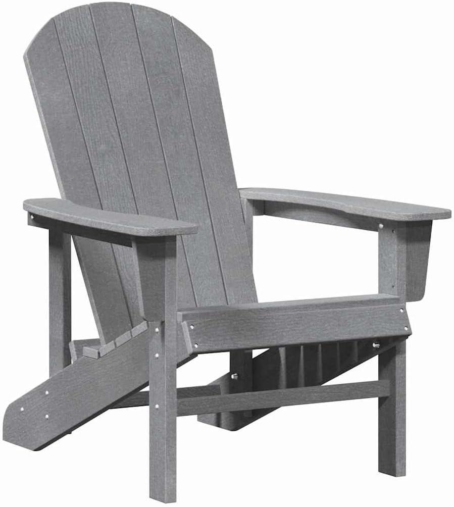 Hellgrauer Adirondack-Stuhl aus strapazierfähigem HDPE für den Außenbereich