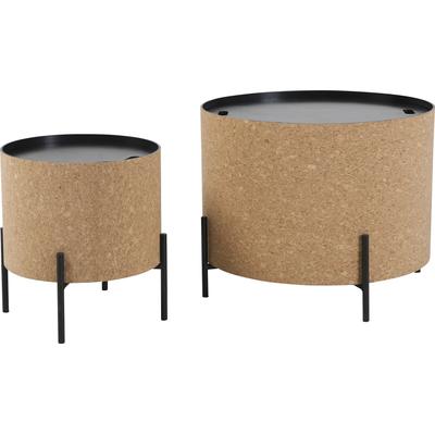 Couchtisch MÖBILIA, beige (natur, schwarz, natur), B:63cm H:48,5cm T:63cm, Tische, Couchtisch, mit Stauraum im Inneren