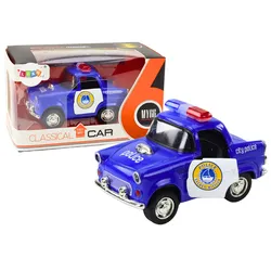 Klassisches Polizeiauto 1:38. Die Fahrlichter klingen blau