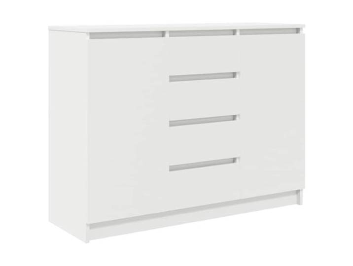 GFMGUEMV Sideboard mit Schubladen Weiß 100,5x35x76 cm Holzwerkstoff Sideboard mit Türen und Schubladen, zwei Einlegeböden, stabile Oberplatte, vielseitig nutzbar, pflegeleichte Oberfläche,