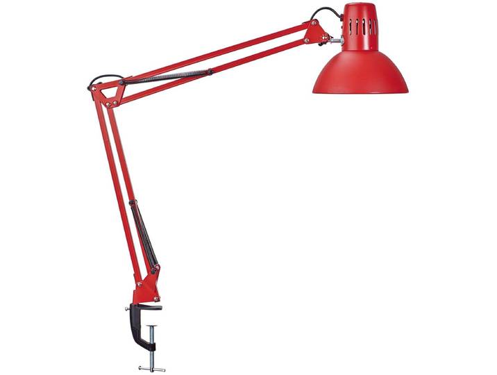 MAULstudy Bureaulamp - LED - Metaal - Rood - Tafellamp met Klem - E27 Fitting