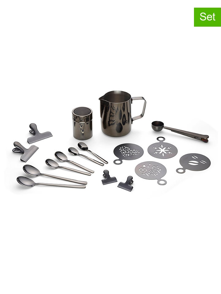 Echtwerk 23tlg. Kaffeezubehör-Set in Schwarz - onesize