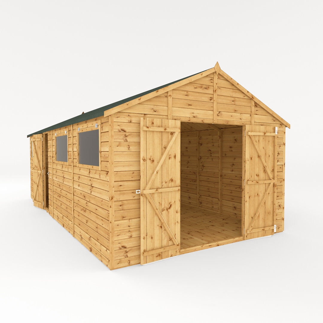 Mercia Garden Products Mercia 20 x 10ft Premium Shiplap Apex Workshop Brown 323cm W X 606cm D X 250cm H