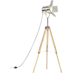 vidaXL Stehleuchte Dreibein Massivholz Mango 140 cm